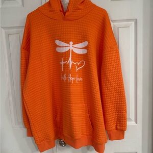 Orange Dragonfly Hoodie with faith hope love